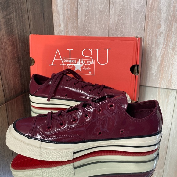 Converse Shoes - Chuck 70 OX Patent Dark Burgundy W AUTHENTIC